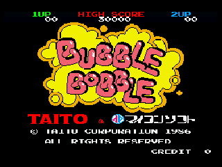 Screenshot Thumbnail / Media File 1 for Bubble Bobble (1989)(Dempa)[a]
